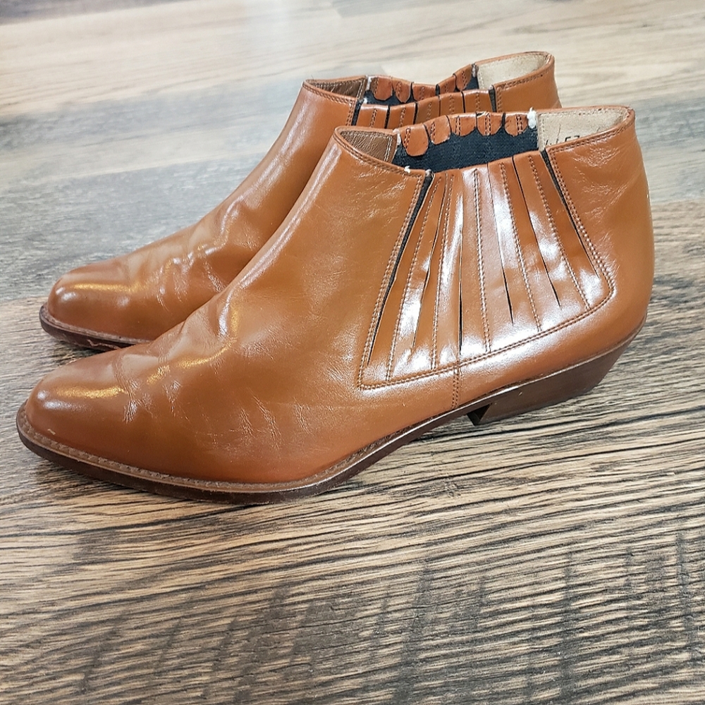 Charles Jourdan authentic ankle bootie brown sz 7